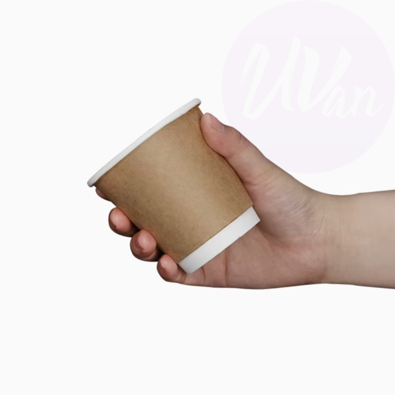 8oz Double-Wall Paper Cup with PLA Lined 80mm – Kraft – UVan ...